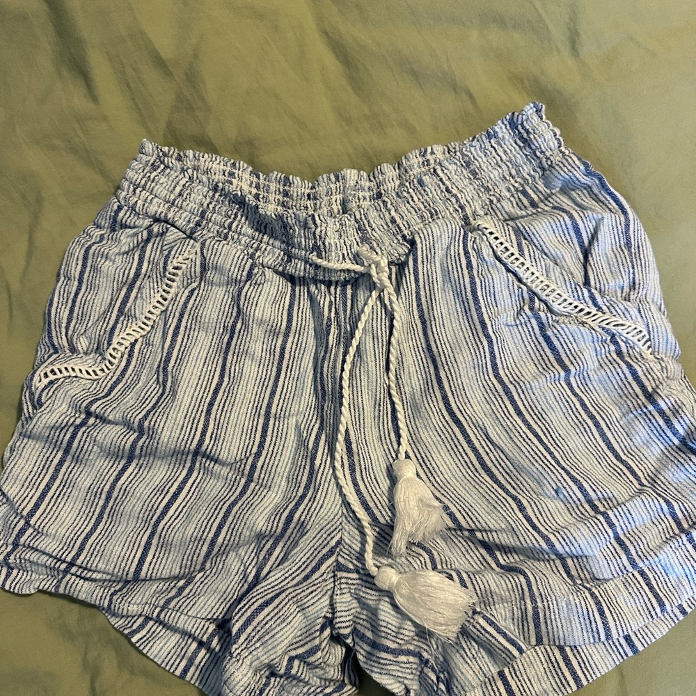 Briggs New York High Waist Blue Striped Shorts